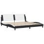 Estructura de cama con cabecero cuero sintético negro y blanco de vidaXL, Camas y somieres - Ref: Foro24-3208210, Precio: 211...