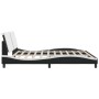 Bed frame with black and white synthetic leather headboard by vidaXL, Beds and slatted bases - Ref: Foro24-3208210, Price: 21...