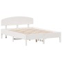 Estructura de cama con cabecero madera pino blanco 135x190 cm de vidaXL, Camas y somieres - Ref: Foro24-3207230, Precio: 179,...