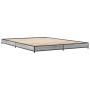 Estructura cama madera ingeniería metal gris Sonoma 150x200 cm de vidaXL, Camas y somieres - Ref: Foro24-845144, Precio: 94,3...