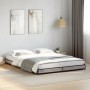 Estructura cama madera ingeniería metal gris Sonoma 150x200 cm de vidaXL, Camas y somieres - Ref: Foro24-845144, Precio: 94,3...