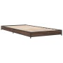 Estructura cama madera ingeniería metal roble marrón 75x190 cm de vidaXL, Camas y somieres - Ref: Foro24-845190, Precio: 64,9...