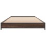 Estructura cama madera ingeniería metal roble marrón 75x190 cm de vidaXL, Camas y somieres - Ref: Foro24-845190, Precio: 64,9...