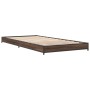 Estructura cama madera ingeniería metal roble marrón 75x190 cm de vidaXL, Camas y somieres - Ref: Foro24-845190, Precio: 65,1...