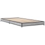 Estructura cama madera ingeniería metal gris Sonoma 90x190 cm de vidaXL, Camas y somieres - Ref: Foro24-845184, Precio: 66,86...