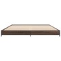 Estructura cama madera ingeniería metal marrón roble 135x190 cm de vidaXL, Camas y somieres - Ref: Foro24-845165, Precio: 87,...