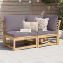 2-piece garden furniture set with acacia wood cushions by vidaXL, Modular outdoor sofas - Ref: Foro24-366498, Price: 278,97 €...