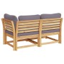 2-piece garden furniture set with acacia wood cushions by vidaXL, Modular outdoor sofas - Ref: Foro24-366498, Price: 278,97 €...