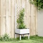 Planter with white PP trellis 40x40x142 cm by vidaXL, Pots and planters - Ref: Foro24-367919, Price: 54,15 €, Discount: %