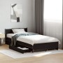 Cama con cajones madera de ingeniería negra 90x200 cm de vidaXL, Camas y somieres - Ref: Foro24-3279967, Precio: 150,99 €, De...