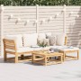 5-teiliges Gartenmöbel-Set mit Kissen aus massivem Akazienholz von vidaXL, Modulare Sofas für den Außenbereich - Ref: Foro24-...