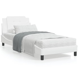 Bed with white synthetic leather mattress 90x190 cm by vidaXL, Beds and slatted bases - Ref: Foro24-3208832, Price: 258,79 €,...