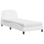 Bed with white synthetic leather mattress 90x190 cm by vidaXL, Beds and slatted bases - Ref: Foro24-3208832, Price: 258,79 €,...