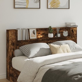 Headboard with LED smoked oak 180x16.5x103.5 cm by vidaXL, Headboards and footboards - Ref: Foro24-839263, Price: 116,22 €, D...