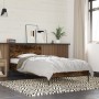 Engineered wood bed frame metal smoked oak 90x200 cm by vidaXL, Beds and slatted bases - Ref: Foro24-845519, Price: 104,17 €,...