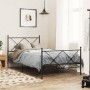 Bed frame with headboard and black metal footboard 107x203cm by vidaXL, Beds and slatted bases - Ref: Foro24-376516, Price: 8...