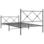 Bed frame with headboard and black metal footboard 107x203cm by vidaXL, Beds and slatted bases - Ref: Foro24-376516, Price: 8...