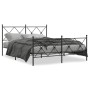 Black metal headboard and footboard bed frame 160x200 cm by vidaXL, Beds and slatted bases - Ref: Foro24-376523, Price: 129,9...