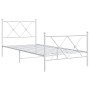 Metal bed frame with headboard and footboard white 90x190 cm by vidaXL, Beds and slatted bases - Ref: Foro24-376561, Price: 7...