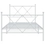 Estructura cama metal con cabecero y pie cama blanca 90x190 cm de vidaXL, Camas y somieres - Ref: Foro24-376561, Precio: 79,7...