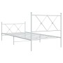 Estructura cama metal con cabecero y pie cama blanca 90x190 cm de vidaXL, Camas y somieres - Ref: Foro24-376561, Precio: 79,7...