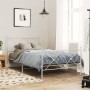 White metal bed frame with headboard and footboard 100x190 cm by vidaXL, Beds and slatted bases - Ref: Foro24-376563, Price: ...