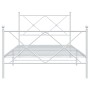 White metal bed frame with headboard and footboard 100x190 cm by vidaXL, Beds and slatted bases - Ref: Foro24-376563, Price: ...