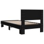 Estructura de cama madera de ingeniería y metal negra 90x190 cm de vidaXL, Camas y somieres - Ref: Foro24-845817, Precio: 98,...