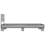 Estructura cama madera ingeniería metal gris Sonoma 90x190 cm de vidaXL, Camas y somieres - Ref: Foro24-845820, Precio: 98,64...