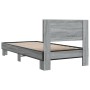 Estructura cama madera ingeniería metal gris Sonoma 90x190 cm de vidaXL, Camas y somieres - Ref: Foro24-845820, Precio: 98,64...