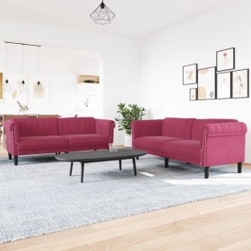 Red velvet 2-piece sofa set by vidaXL, Sofas - Ref: Foro24-3209223, Price: 557,99 €, Discount: %