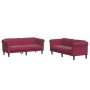 Zweiteilige Sofagarnitur aus rotem Samt von vidaXL, Sofas - Ref: Foro24-3209223, Preis: 556,91 €, Rabatt: %