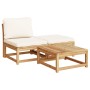 Set de muebles para jardín 3 piezas con cojines madera acacia de vidaXL, Sofás modulares de exterior - Ref: Foro24-366491, Pr...