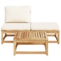 Set de muebles para jardín 3 piezas con cojines madera acacia de vidaXL, Sofás modulares de exterior - Ref: Foro24-366491, Pr...