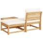 Set de muebles para jardín 3 piezas con cojines madera acacia de vidaXL, Sofás modulares de exterior - Ref: Foro24-366491, Pr...