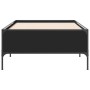 Engineered wood and black metal bed frame 100x200 cm by vidaXL, Beds and slatted bases - Ref: Foro24-844961, Price: 93,06 €, ...