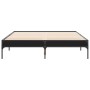 Estructura de cama madera de ingeniería y metal negro 135x190cm de vidaXL, Camas y somieres - Ref: Foro24-845041, Precio: 104...