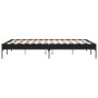 Estructura de cama madera de ingeniería y metal negro 135x190cm de vidaXL, Camas y somieres - Ref: Foro24-845041, Precio: 104...