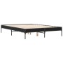 Estructura de cama madera de ingeniería y metal negro 135x190cm de vidaXL, Camas y somieres - Ref: Foro24-845041, Precio: 104...