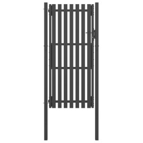 Puerta de valla del jardín de acero gris antracita 1x2,5 cm de vidaXL, Puertas de jardín - Ref: Foro24-146332, Precio: 342,43...