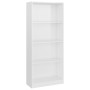 Estantería de 4 niveles contrachapada blanco brillo 60x24x142cm de vidaXL, Librerías y estanterías - Ref: Foro24-800879, Prec...