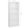 Estantería de 4 niveles contrachapada blanco brillo 60x24x142cm de vidaXL, Librerías y estanterías - Ref: Foro24-800879, Prec...