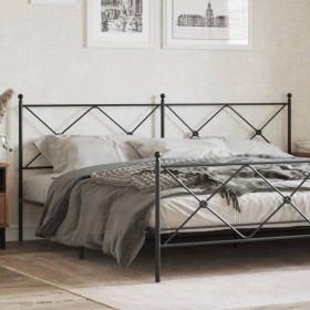 Cabecero de metal negro 200 cm de vidaXL, Cabeceros y pies de cama - Ref: Foro24-376540, Precio: 49,99 €, Descuento: %