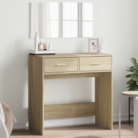 Dressing table with mirror in Sonoma oak color 80x39x80 cm by vidaXL, Bedroom Dressers - Ref: Foro24-840704, Price: 94,67 €, ...