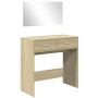 Dressing table with mirror in Sonoma oak color 80x39x80 cm by vidaXL, Bedroom Dressers - Ref: Foro24-840704, Price: 94,67 €, ...