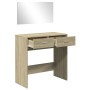 Dressing table with mirror in Sonoma oak color 80x39x80 cm by vidaXL, Bedroom Dressers - Ref: Foro24-840704, Price: 94,67 €, ...