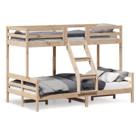 Solid pine wood bunk bed 90x200/120x200 cm by vidaXL, Beds and slatted bases - Ref: Foro24-3207169, Price: 316,99 €, Discount: %