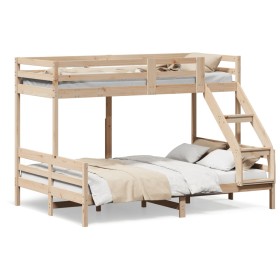 Solid pine wood bunk bed 80x200/140x200 cm by vidaXL, Beds and slatted bases - Ref: Foro24-3207181, Price: 319,99 €, Discount: %