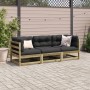 3-piece garden sofa set with impregnated pine wood cushions by vidaXL, Garden sets - Ref: Foro24-3299271, Price: 328,72 €, Di...