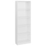 5-level glossy white plywood bookshelf 60x24x175cm by vidaXL, Bookcases and shelves - Ref: Foro24-800888, Price: 83,99 €, Dis...